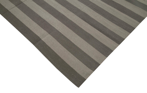 Geometric Duri Brown Geometric Cotton Wool Handmade Area Rug 8'0'' x 10'0''