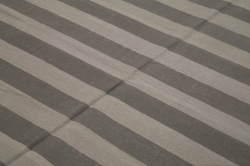 Geometric Duri Brown Geometric Cotton Wool Handmade Area Rug 8'0'' x 10'0''