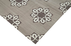 Geometric Duri Brown Geometric Cotton Wool Handmade Area Rug 7'10'' x 9'8''