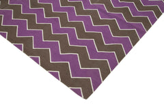 Geometric Duri Purple Geometric Cotton Wool Handmade Area Rug 8'10'' x 12'0''