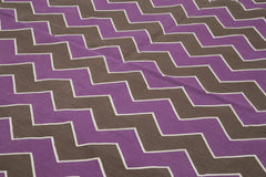 Geometric Duri Purple Geometric Cotton Wool Handmade Area Rug 8'10'' x 12'0''