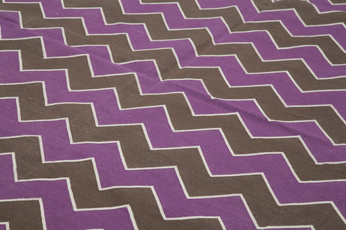 Geometric Duri Purple Geometric Cotton Wool Handmade Area Rug 8'10'' x 12'0''