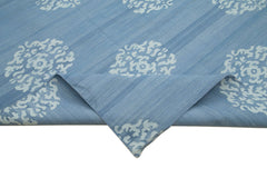 Handmade Area Rug – Traditional Hand Knotted Blue Geometric Cotton Wool Carpet