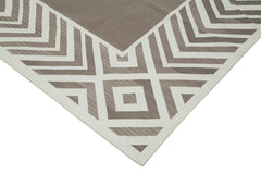 Geometric Duri Brown Geometric Cotton Wool Handmade Area Rug 9'2'' x 12'2''