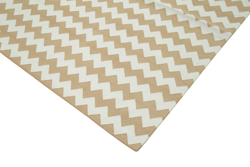 Geometric Duri Beige Geometric Cotton Wool Handmade Area Rug 8'11'' x 11'10''