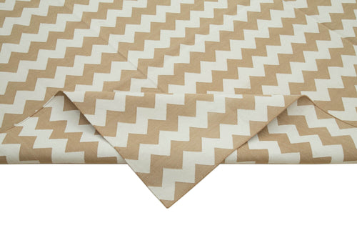 Geometric Duri Beige Geometric Cotton Wool Handmade Area Rug 8'11'' x 11'10''