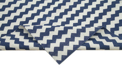 Geometric Duri Blue Geometric Cotton Wool Handmade Area Rug 8'11'' x 11'10''