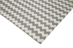Geometric Duri Brown Geometric Cotton Wool Handmade Area Rug 9'0'' x 11'8''