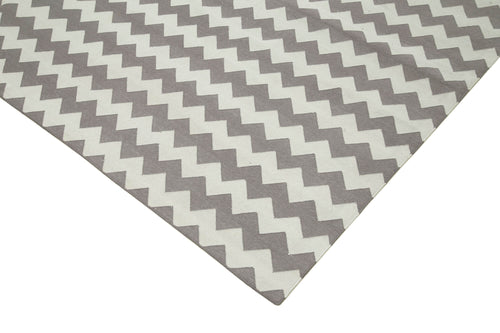 Geometric Duri Brown Geometric Cotton Wool Handmade Area Rug 9'0'' x 11'8''