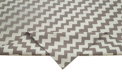 Geometric Duri Brown Geometric Cotton Wool Handmade Area Rug 9'0'' x 11'8''