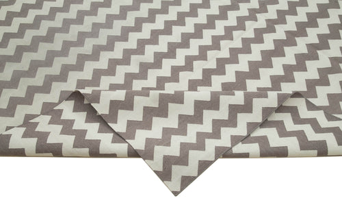 Geometric Duri Brown Geometric Cotton Wool Handmade Area Rug 9'0'' x 11'8''