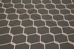 Geometric Duri Brown Geometric Cotton Wool Handmade Area Rug 9'1'' x 11'9''