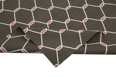 Geometric Duri Brown Geometric Cotton Wool Handmade Area Rug 9'1'' x 11'9''