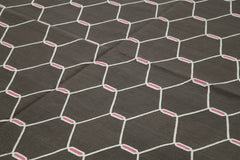 Geometric Duri Brown Geometric Cotton Wool Handmade Area Rug 9'1'' x 11'7''
