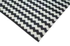 Geometric Duri Black Geometric Cotton Wool Handmade Area Rug 8'10'' x 11'10''
