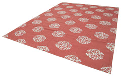 Geometric Duri Red Geometric Cotton Wool Handmade Area Rug 8'10'' x 11'10''