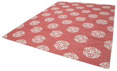 Geometric Duri Red Geometric Cotton Wool Handmade Area Rug 9'1'' x 11'10''