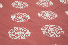 Geometric Duri Red Geometric Cotton Wool Handmade Area Rug 9'1'' x 11'10''