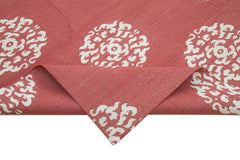 Geometric Duri Red Geometric Cotton Wool Handmade Area Rug 9'1'' x 11'10''