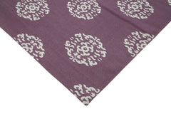 Geometric Duri Purple Geometric Cotton Wool Handmade Area Rug 9'3'' x 11'7''
