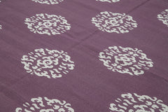 Geometric Duri Purple Geometric Cotton Wool Handmade Area Rug 9'3'' x 11'7''