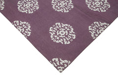 Geometric Duri Purple Geometric Cotton Wool Handmade Area Rug 9'1'' x 11'10''