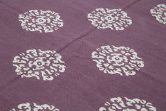Geometric Duri Purple Geometric Cotton Wool Handmade Area Rug 9'1'' x 11'10''