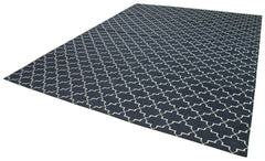 Geometric Duri Black Geometric Cotton Wool Handmade Area Rug 9'1'' x 11'10''
