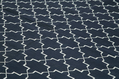 Geometric Duri Black Geometric Cotton Wool Handmade Area Rug 9'1'' x 11'10''