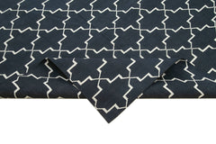 Geometric Duri Black Geometric Cotton Wool Handmade Area Rug 9'1'' x 11'10''