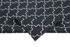 Geometric Duri Black Geometric Cotton Wool Handmade Area Rug 9'2'' x 12'0''