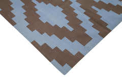 Geometric Duri Brown Geometric Cotton Wool Handmade Area Rug 9'1'' x 11'11''