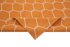Geometric Duri Orange Geometric Cotton Wool Handmade Area Rug 8'11'' x 11'11''