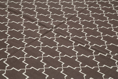 Geometric Duri Brown Geometric Cotton Wool Handmade Area Rug 9'4'' x 11'11''