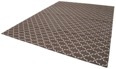 Geometric Duri Brown Geometric Cotton Wool Handmade Area Rug 9'3'' x 11'11''