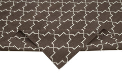 Geometric Duri Brown Geometric Cotton Wool Handmade Area Rug 9'3'' x 11'11''