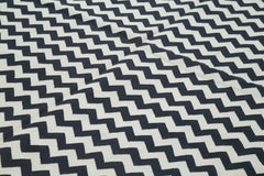 Geometric Duri Black Geometric Cotton Wool Handmade Area Rug 9'0'' x 12'1''