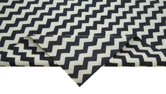 Geometric Duri Black Geometric Cotton Wool Handmade Area Rug 9'0'' x 12'1''