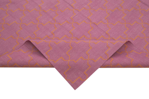 Geometric Duri Pink Geometric Cotton Wool Handmade Area Rug 9'1'' x 11'9''