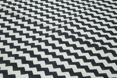 Geometric Duri Black Geometric Cotton Wool Handmade Area Rug 8'11'' x 11'8''