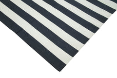 Geometric Duri Black Geometric Cotton Wool Handmade Area Rug 8'10'' x 12'2''