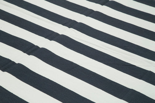 Geometric Duri Black Geometric Cotton Wool Handmade Area Rug 8'10'' x 12'2''