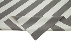 Geometric Duri Grey Geometric Cotton Wool Handmade Area Rug 8'11'' x 12'0''