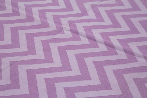 Geometric Duri Purple Geometric Cotton Wool Handmade Area Rug 9'2'' x 11'9''