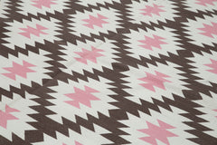 Geometric Duri Brown Geometric Cotton Wool Handmade Area Rug 9'1'' x 12'0''