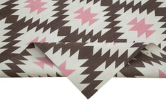 Geometric Duri Brown Geometric Cotton Wool Handmade Area Rug 9'1'' x 12'0''