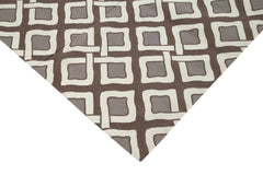 Geometric Duri Brown Geometric Cotton Wool Handmade Area Rug 8'10'' x 11'10''