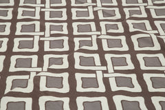 Geometric Duri Brown Geometric Cotton Wool Handmade Area Rug 8'10'' x 11'10''