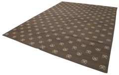 Geometric Duri Brown Geometric Cotton Wool Handmade Area Rug 8'10'' x 11'10''