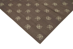 Geometric Duri Brown Geometric Cotton Wool Handmade Area Rug 8'10'' x 11'10''